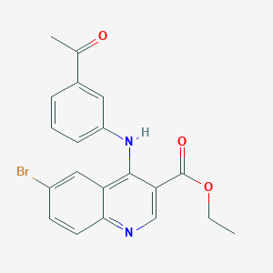 molecular formula C20H17BrN2O3 B285171 Ethyl 4-[(3-acetylphenyl)amino]-6-bromoquinoline-3-carboxylate 