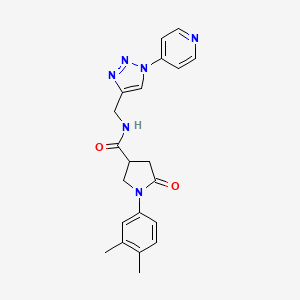 B2851720 1-(3,4-dimethylphenyl)-5-oxo-N-((1-(pyridin-4-yl)-1H-1,2,3-triazol-4-yl)methyl)pyrrolidine-3-carboxamide CAS No. 2034311-65-2