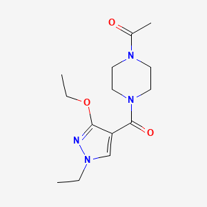 molecular formula C14H22N4O3 B2851722 1-(4-(3-乙氧基-1-乙基-1H-吡唑-4-羰基)哌嗪-1-基)乙酮 CAS No. 1014027-41-8
