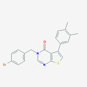 molecular formula C21H17BrN2OS B285173 3-(4-bromobenzyl)-5-(3,4-dimethylphenyl)thieno[2,3-d]pyrimidin-4(3H)-one 
