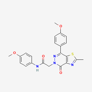 molecular formula C22H20N4O4S B2851741 N-(4-methoxyphenyl)-2-(7-(4-methoxyphenyl)-2-methyl-4-oxothiazolo[4,5-d]pyridazin-5(4H)-yl)acetamide CAS No. 941949-31-1