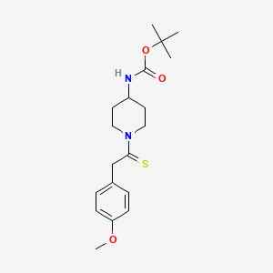 molecular formula C19H28N2O3S B2851746 Tert-butyl N-[1-[2-(4-methoxyphenyl)ethanethioyl]piperidin-4-yl]carbamate CAS No. 2319895-32-2