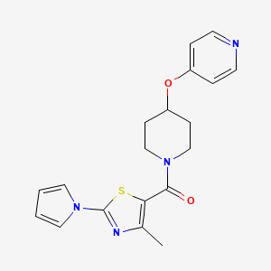 (4-methyl-2-(1H-pyrrol-1-yl)thiazol-5-yl)(4-(pyridin-4-yloxy)piperidin-1-yl)methanone