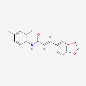 molecular formula C17H14FNO3 B2851750 3-(1,3-benzodioxol-5-yl)-N-(2-fluoro-4-methylphenyl)acrylamide CAS No. 882073-15-6