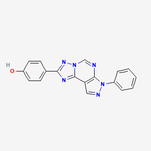molecular formula C18H12N6O B2851753 4-(7-苯基-7H-吡唑并[4,3-e][1,2,4]三唑并[1,5-c]嘧啶-2-基)苯酚 CAS No. 843626-23-3