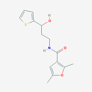 molecular formula C14H17NO3S B2851754 N-(3-hydroxy-3-(thiophen-2-yl)propyl)-2,5-dimethylfuran-3-carboxamide CAS No. 1421441-73-7