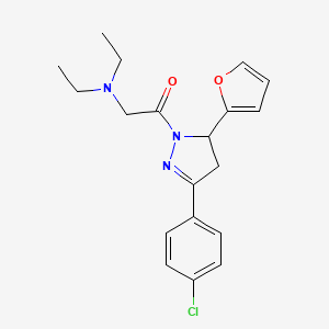 1-(3-(4-chlorophenyl)-5-(furan-2-yl)-4,5-dihydro-1H-pyrazol-1-yl)-2-(diethylamino)ethanone