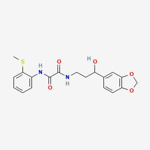 molecular formula C19H20N2O5S B2851759 N1-(3-(benzo[d][1,3]dioxol-5-yl)-3-hydroxypropyl)-N2-(2-(methylthio)phenyl)oxalamide CAS No. 1421530-48-4
