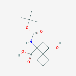 molecular formula C13H21NO5 B2851761 1-Hydroxy-3-[(2-methylpropan-2-yl)oxycarbonylamino]spiro[3.3]heptane-3-carboxylic acid CAS No. 2408962-18-3
