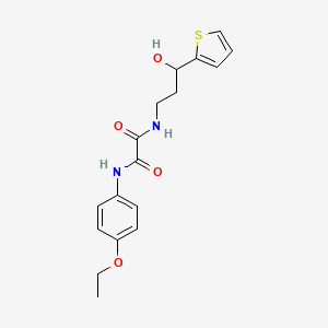 molecular formula C17H20N2O4S B2851769 N1-(4-ethoxyphenyl)-N2-(3-hydroxy-3-(thiophen-2-yl)propyl)oxalamide CAS No. 1421464-14-3
