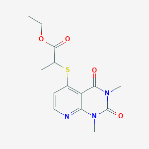 Ethyl 2-((1,3-dimethyl-2,4-dioxo-1,2,3,4-tetrahydropyrido[2,3-d]pyrimidin-5-yl)thio)propanoate