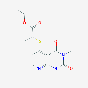 molecular formula C14H17N3O4S B2851771 Ethyl 2-((1,3-dimethyl-2,4-dioxo-1,2,3,4-tetrahydropyrido[2,3-d]pyrimidin-5-yl)thio)propanoate CAS No. 899988-35-3