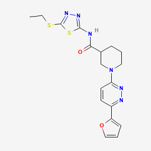 N-(5-(ethylthio)-1,3,4-thiadiazol-2-yl)-1-(6-(furan-2-yl)pyridazin-3-yl)piperidine-3-carboxamide