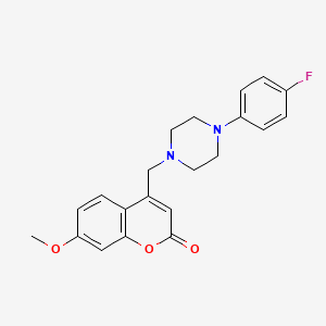 molecular formula C21H21FN2O3 B2851773 4-{[4-(4-fluorophenyl)piperazin-1-yl]methyl}-7-methoxy-2H-chromen-2-one CAS No. 571921-46-5