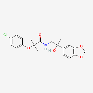 molecular formula C20H22ClNO5 B2851774 N-(2-(benzo[d][1,3]dioxol-5-yl)-2-hydroxypropyl)-2-(4-chlorophenoxy)-2-methylpropanamide CAS No. 1396798-70-1