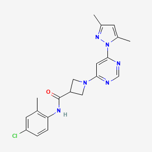 B2851780 N-(4-chloro-2-methylphenyl)-1-(6-(3,5-dimethyl-1H-pyrazol-1-yl)pyrimidin-4-yl)azetidine-3-carboxamide CAS No. 2034434-03-0