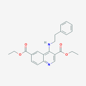 molecular formula C23H24N2O4 B285179 Diethyl 4-[(2-phenylethyl)amino]quinoline-3,6-dicarboxylate 