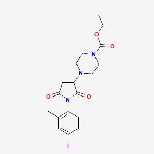 B2851798 Ethyl 4-[1-(4-iodo-2-methylphenyl)-2,5-dioxopyrrolidin-3-yl]piperazine-1-carboxylate CAS No. 857494-11-2