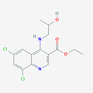 molecular formula C15H16Cl2N2O3 B285180 Ethyl 6,8-dichloro-4-(2-hydroxypropylamino)quinoline-3-carboxylate 