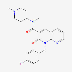 molecular formula C23H25FN4O2 B2851802 1-(4-fluorobenzyl)-N-methyl-N-(1-methylpiperidin-4-yl)-2-oxo-1,2-dihydro-1,8-naphthyridine-3-carboxamide CAS No. 946251-47-4