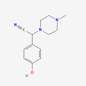 molecular formula C13H17N3O B2851806 2-(4-Hydroxyphenyl)-2-(4-methylpiperazin-1-yl)acetonitrile CAS No. 877825-73-5