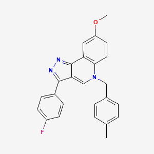 molecular formula C25H20FN3O B2851811 3-(4-fluorophenyl)-8-methoxy-5-(4-methylbenzyl)-5H-pyrazolo[4,3-c]quinoline CAS No. 866589-78-8