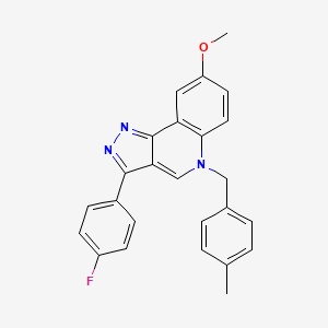 molecular formula C25H20FN3O B2851811 3-(4-fluorophenyl)-8-methoxy-5-[(4-methylphenyl)methyl]-5H-pyrazolo[4,3-c]quinoline CAS No. 866589-78-8