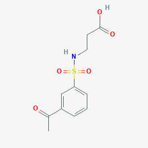 molecular formula C11H13NO5S B2851812 3-(3-Acetylbenzenesulfonamido)propanoic acid CAS No. 568554-51-8