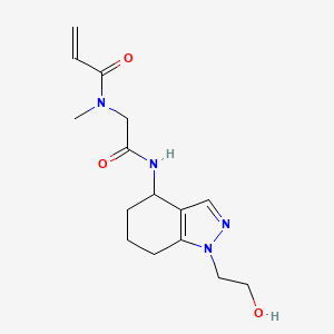 molecular formula C15H22N4O3 B2851813 N-[2-[[1-(2-Hydroxyethyl)-4,5,6,7-tetrahydroindazol-4-yl]amino]-2-oxoethyl]-N-methylprop-2-enamide CAS No. 2198563-94-7