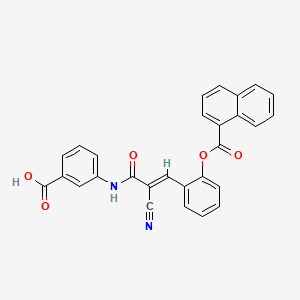 molecular formula C28H18N2O5 B2851814 3-[[(E)-2-cyano-3-[2-(naphthalene-1-carbonyloxy)phenyl]prop-2-enoyl]amino]benzoic acid CAS No. 733788-39-1