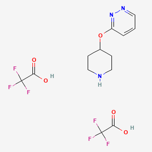 molecular formula C13H15F6N3O5 B2851823 3-(Piperidin-4-yloxy)pyridazine bis(2,2,2-trifluoroacetate) CAS No. 2097937-76-1