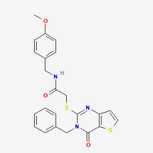 2-({3-benzyl-4-oxo-3H,4H-thieno[3,2-d]pyrimidin-2-yl}sulfanyl)-N-[(4-methoxyphenyl)methyl]acetamide