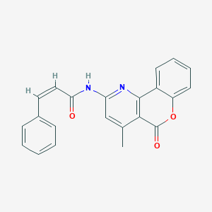 (Z)-N-(4-methyl-5-oxo-5H-chromeno[4,3-b]pyridin-2-yl)-3-phenylacrylamide