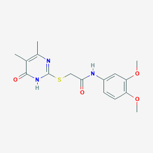 molecular formula C16H19N3O4S B2851831 N-(3,4-dimethoxyphenyl)-2-((4,5-dimethyl-6-oxo-1,6-dihydropyrimidin-2-yl)thio)acetamide CAS No. 899991-03-8