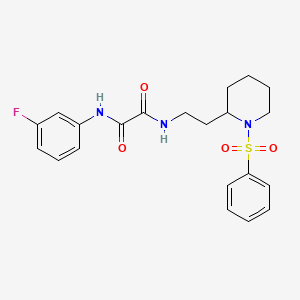 N1-(3-fluorophenyl)-N2-(2-(1-(phenylsulfonyl)piperidin-2-yl)ethyl)oxalamide