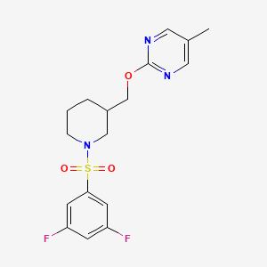 molecular formula C17H19F2N3O3S B2851834 2-[[1-(3,5-Difluorophenyl)sulfonylpiperidin-3-yl]methoxy]-5-methylpyrimidine CAS No. 2380042-07-7