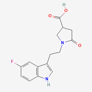 molecular formula C15H15FN2O3 B2851835 1-[2-(5-fluoro-1H-indol-3-yl)ethyl]-5-oxopyrrolidine-3-carboxylic acid CAS No. 931374-81-1