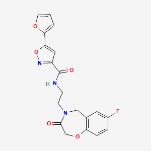 N-(2-(7-fluoro-3-oxo-2,3-dihydrobenzo[f][1,4]oxazepin-4(5H)-yl)ethyl)-5-(furan-2-yl)isoxazole-3-carboxamide