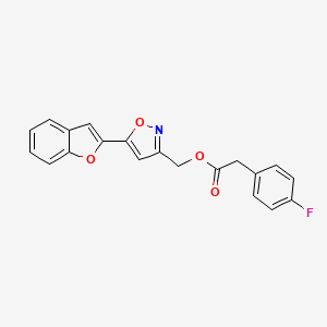 (5-(Benzofuran-2-yl)isoxazol-3-yl)methyl 2-(4-fluorophenyl)acetate