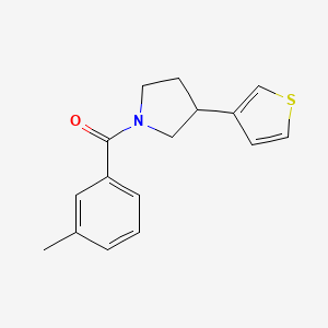 (3-(Thiophen-3-yl)pyrrolidin-1-yl)(m-tolyl)methanone