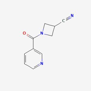 molecular formula C10H9N3O B2851850 1-烟酰基氮杂环丁烷-3-腈 CAS No. 2034604-74-3