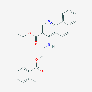 molecular formula C26H24N2O4 B285186 Ethyl 4-({2-[(2-methylbenzoyl)oxy]ethyl}amino)benzo[h]quinoline-3-carboxylate 