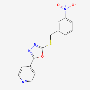 2-[(3-Nitrophenyl)methylsulfanyl]-5-pyridin-4-yl-1,3,4-oxadiazole