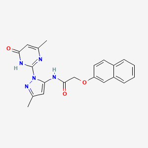 N-(3-methyl-1-(4-methyl-6-oxo-1,6-dihydropyrimidin-2-yl)-1H-pyrazol-5-yl)-2-(naphthalen-2-yloxy)acetamide