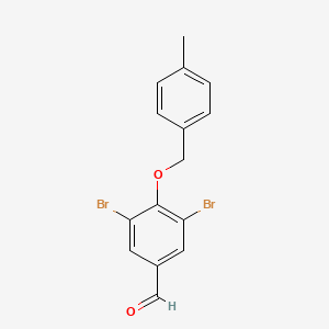 molecular formula C15H12Br2O2 B2851865 3,5-Dibromo-4-[(4-methylbenzyl)oxy]benzaldehyde CAS No. 351066-33-6