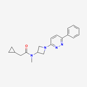 molecular formula C19H22N4O B2851875 2-Cyclopropyl-N-methyl-N-[1-(6-phenylpyridazin-3-yl)azetidin-3-yl]acetamide CAS No. 2380170-68-1