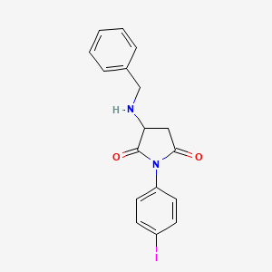 molecular formula C17H15IN2O2 B2851876 3-(Benzylamino)-1-(4-iodophenyl)pyrrolidine-2,5-dione CAS No. 1009417-93-9