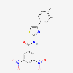 molecular formula C18H14N4O5S B2851890 N-[4-(3,4-dimethylphenyl)-1,3-thiazol-2-yl]-3,5-dinitrobenzamide CAS No. 317853-94-4