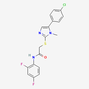 molecular formula C18H14ClF2N3OS B2851897 2-((5-(4-chlorophenyl)-1-methyl-1H-imidazol-2-yl)thio)-N-(2,4-difluorophenyl)acetamide CAS No. 932352-83-5