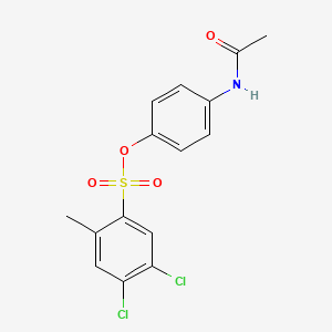molecular formula C15H13Cl2NO4S B2851898 4-(Acetylamino)phenyl 4,5-dichloro-2-methylbenzenesulfonate CAS No. 1018054-75-5